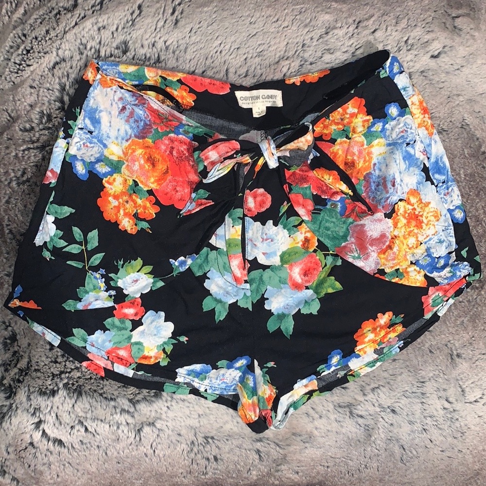 Cotton Candy High Waisted Tie Waist Wrap Micro Shorts